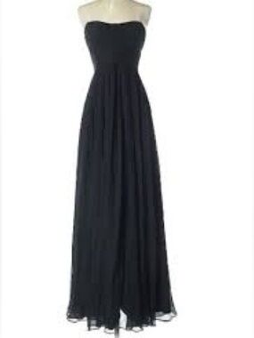 J. Crew Strapless Black Maxi Dress 100% silk 1017